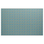 Helder bloemmotief op turquoise stof (Yard (91,4 cm))