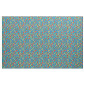 Helder bloemmotief op turquoise stof (Fat Quarter)