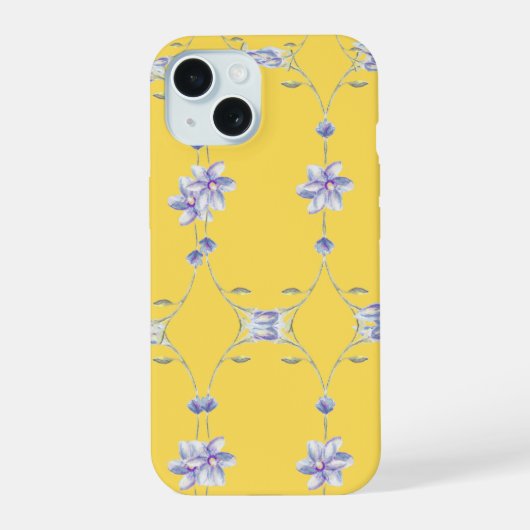 Helder bloemmotief telefoonhoesje iPhone 15 case (Achterkant)