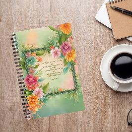 Helder bloemmotief vierkant kader dagboek met Jezu Notitieboek