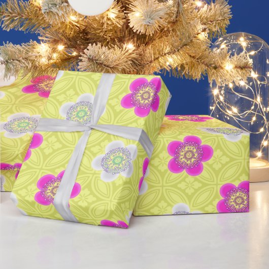 Helder bloemmotief voor verjaardagen en cadeaus cadeaupapier (Feestdagen)