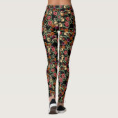 Helder Bloempatroon met groen gebladerte Leggings (Achterkant)