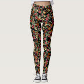 Helder Bloempatroon met groen gebladerte Leggings (Voorkant)