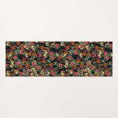 Helder Bloempatroon met groen gebladerte Yogamat (Voorkant (horizontaal))