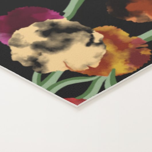 Helder Bloempatroon met groen gebladerte Yogamat (Detail)