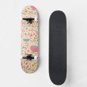 Helder bloempatroon persoonlijk skateboard (Voorkant)