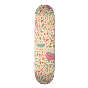Helder bloempatroon persoonlijk skateboard
