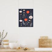 Helder bloemrijk abstract kunst poster (Keuken)