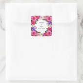 Helder bloemstuk met rozen vierkante sticker (Tas)