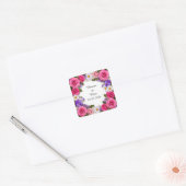 Helder bloemstuk met rozen vierkante sticker (Envelop)