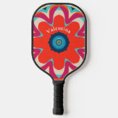 Helder Boho Bloem Kleurig Gepersonaliseerd Pickleball Paddle (Achterkant)
