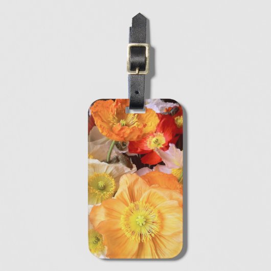 Helder Boho Klaproos Bloemmotief Bagagelabel (Voorkant (verticaal))