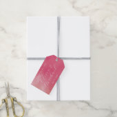 Helder Boho Roze Ombre Cursieve Naam Bruiloftsfees Cadeaulabel (Met Touw)