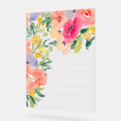 Helder boho-tuin bloem bruids-welkom acryl bord (Hoek)