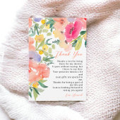 Helder boho-tuin bloem bruidsdouche bedankkaart