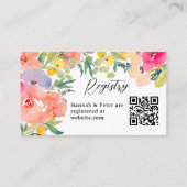 Helder boho-tuin bloem bruidsregister informatiekaartje (Voorkant)