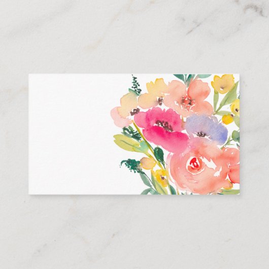 Helder boho-tuin bloem bruidsregistratie informatiekaartje (Achterkant)