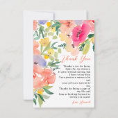 Helder boho tuinkrans bruiloft bedankkaart (Voorkant)