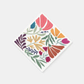 Helder Bold Kleurrijke Retro Abstracte Bloemenbrui Servet (Hoek)