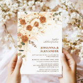 Helder Bold Terracotta Boho Bohemian Bruiloft Kaart