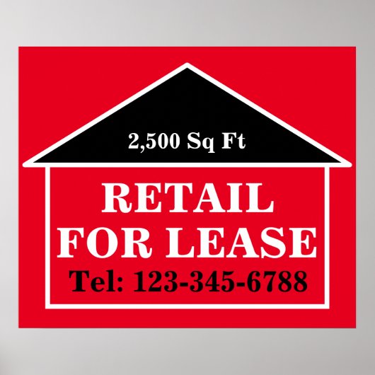 Helder BOLD winkelruimte te huur vastgoed Poster (Voorkant)