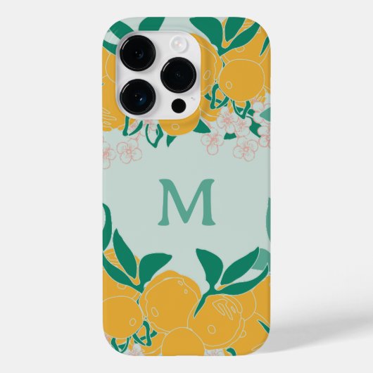 Helder Botanisch Citrus Monogram Case-Mate iPhone Case (Achterkant)