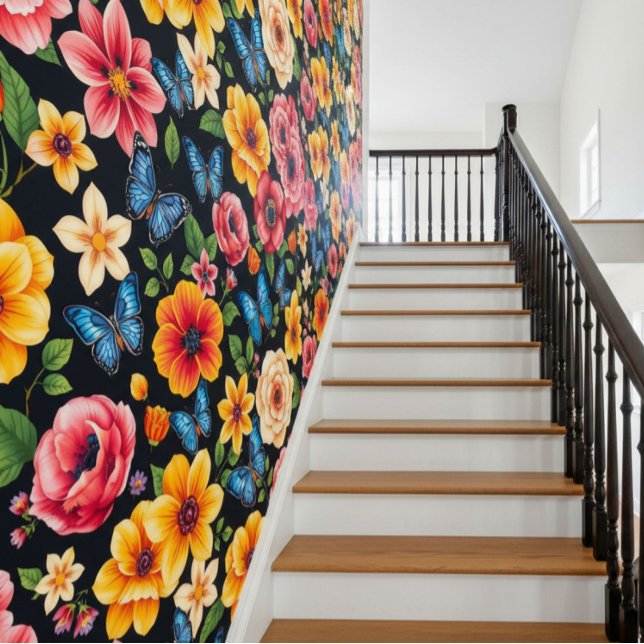 Helder botanische bloemen behang (Creator heeft geüpload)
