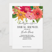 Helder botanische bloemen bruidsfeest uitnodiging (Voorkant / Achterkant)