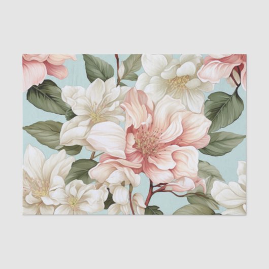 Helder Botanische Bloemen Tissuepapier (Voorkant)