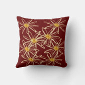 Helder Bourgondisch rood bloemkussen Kussen (Achterkant)