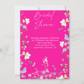 Helder bruids script met wilde bloemen kaart (Achterkant)