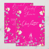 Helder bruids script met wilde bloemen kaart (Voorkant / Achterkant)