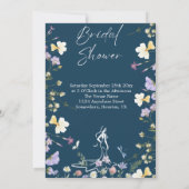 Helder bruids script met wilde bloemen kaart (Achterkant)