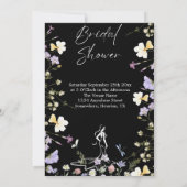 Helder bruids script met wilde bloemen  kaart (Achterkant)