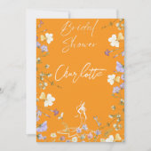 Helder bruidschrift met wilde bloemen kaart (Voorkant)