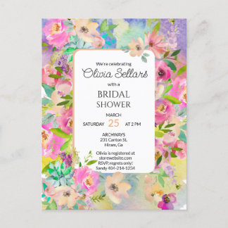 Helder Bruidsfeest met Bloemenpracht Briefkaart