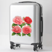 Helder Camellia Rozen Boeket Sticker (Koffer)