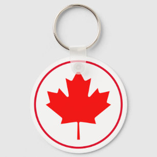 Helder Canadese Esdoornblad Canada Dag Rood Wit Sleutelhanger