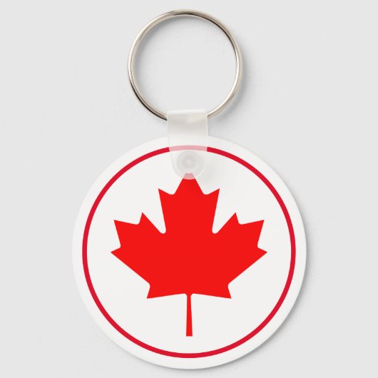Helder Canadese Esdoornblad Canada Dag Rood Wit Sleutelhanger (Voorkant)