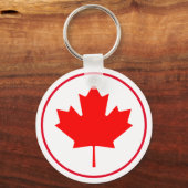 Helder Canadese Esdoornblad Canada Dag Rood Wit Sleutelhanger (Voorkant)