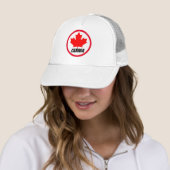 Helder Canadese Esdoornblad Canada Dag Rood Wit Trucker Pet (In situ)