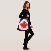 Helder Canadese maaple Leaf Canada Day Red White Crossbody Tas (Op model)
