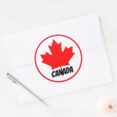 Helder Canadese maaple Leaf Canada Day Red White Ronde Sticker (Envelop)