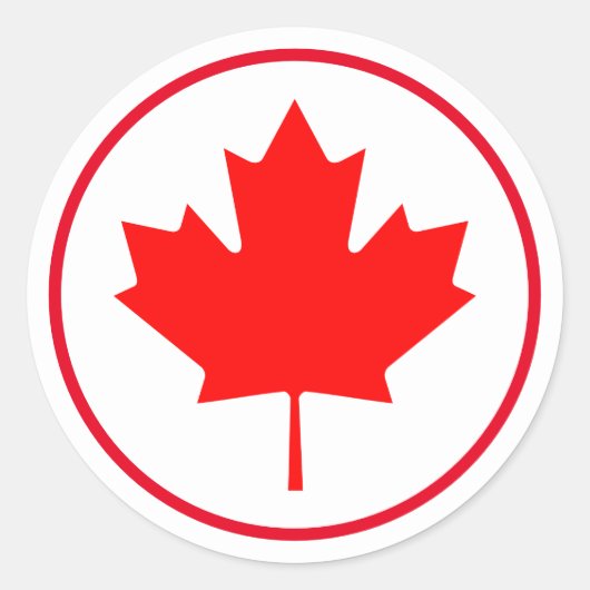 Helder Canadese maaple Leaf Canada Day Red White Ronde Sticker (Voorkant)