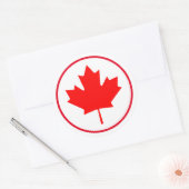 Helder Canadese maaple Leaf Canada Day Red White Ronde Sticker (Envelop)