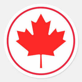 Helder Canadese maaple Leaf Canada Day Red White Ronde Sticker
