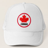 Helder Canadese maaple Leaf Canada Day Red White Trucker Pet (Voorkant)