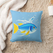 Helder cartoonvis met waterspatten kussen (Deken)