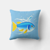 Helder cartoonvis met waterspatten kussen (Achterkant)