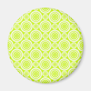Helder Chartreuse Dag Glow Geometrisch Patroon Magneet